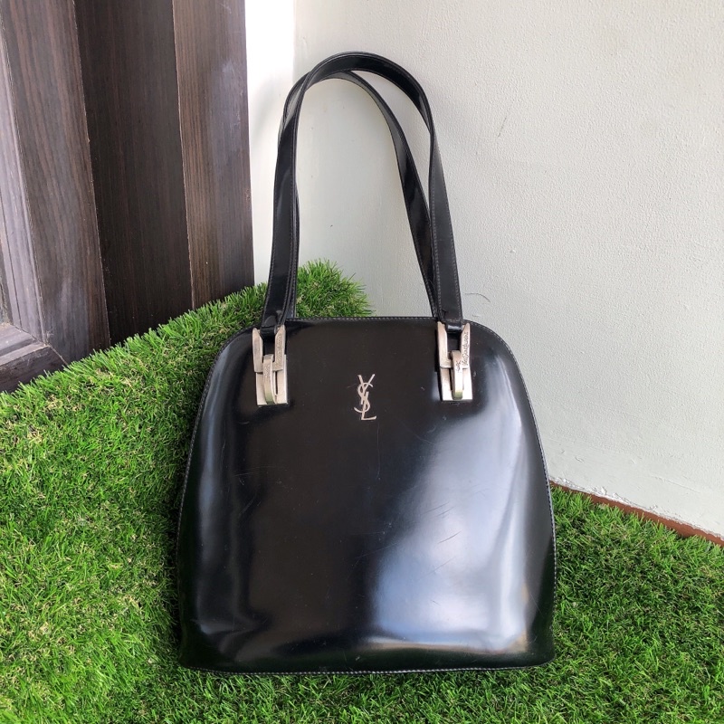 PRELOVED Tas Brand Yves Saint Laurent | YSL Vintage | Shoulder Bag | Genuine Leather | Patent Leathe