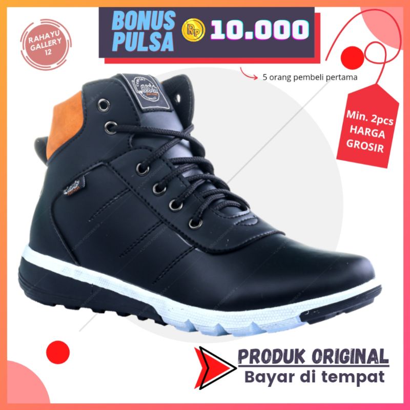 Lavio Ryuga Sepatu Boots Casual Pria Original Kulit Sintetis Premium