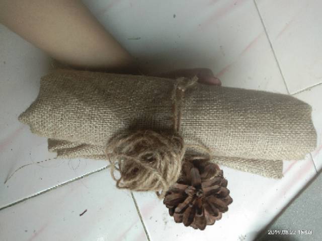 Kain Karung Goni Burlap Jute Natural Kain Rustic 45 x 50