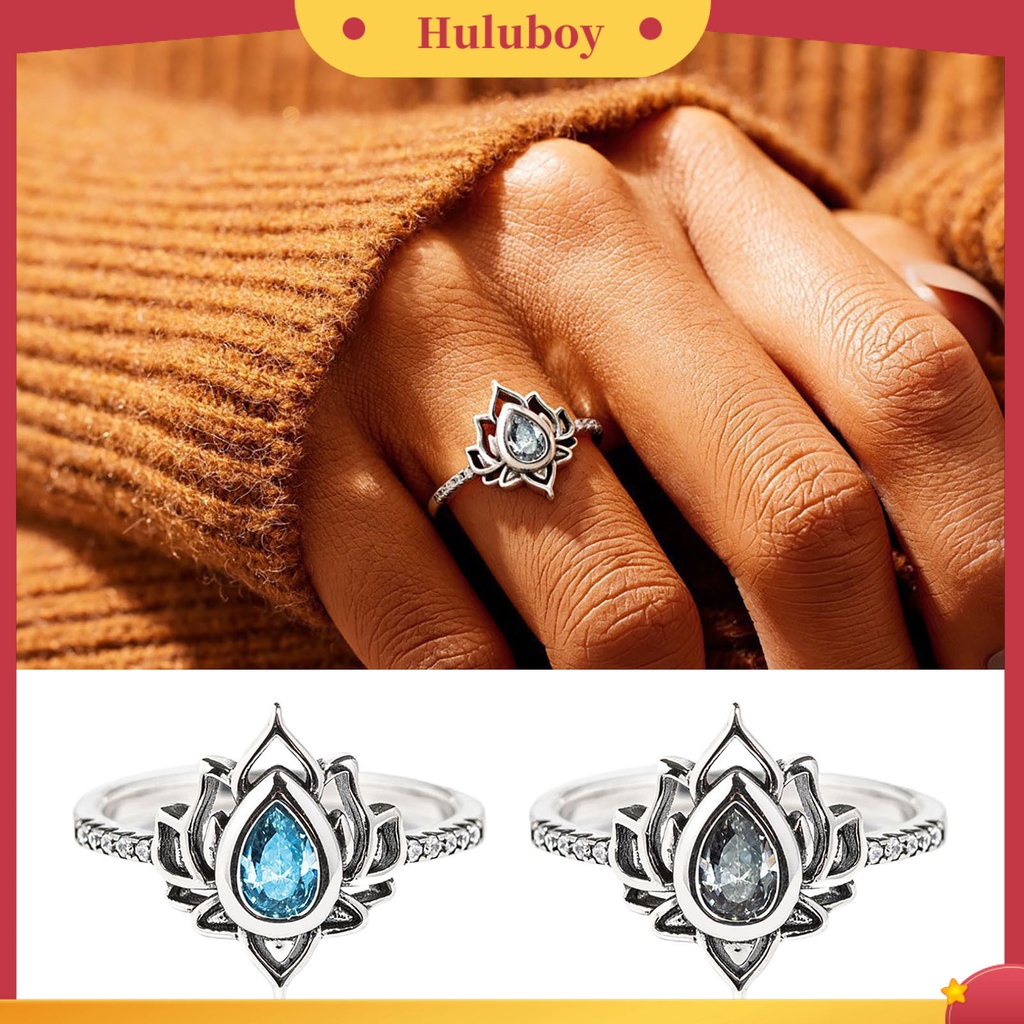 Hu Hu Hu Hu Hu Alat Bantu Pasang Kacamata♡ Cincin Knuckle Bentuk Water Drop Aksen Berlian Imitasi Gaya Vintage Untuk Wanita