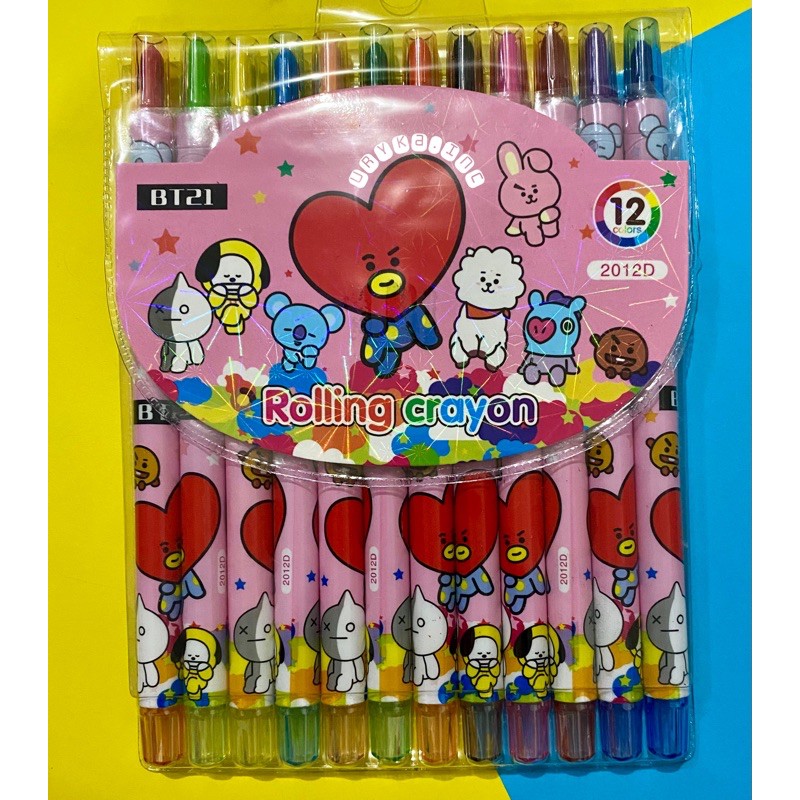 

Crayon Putar / Screw Crayon Karakter 12 Warna (Panjang)