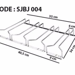 TERBARU Rak  Gelas Wine  Gantung  Minibar Stainless 4 