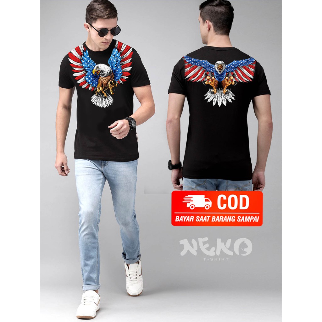 Toko Neko / kaos oblong  / kaos pria distro 3d / elang USA