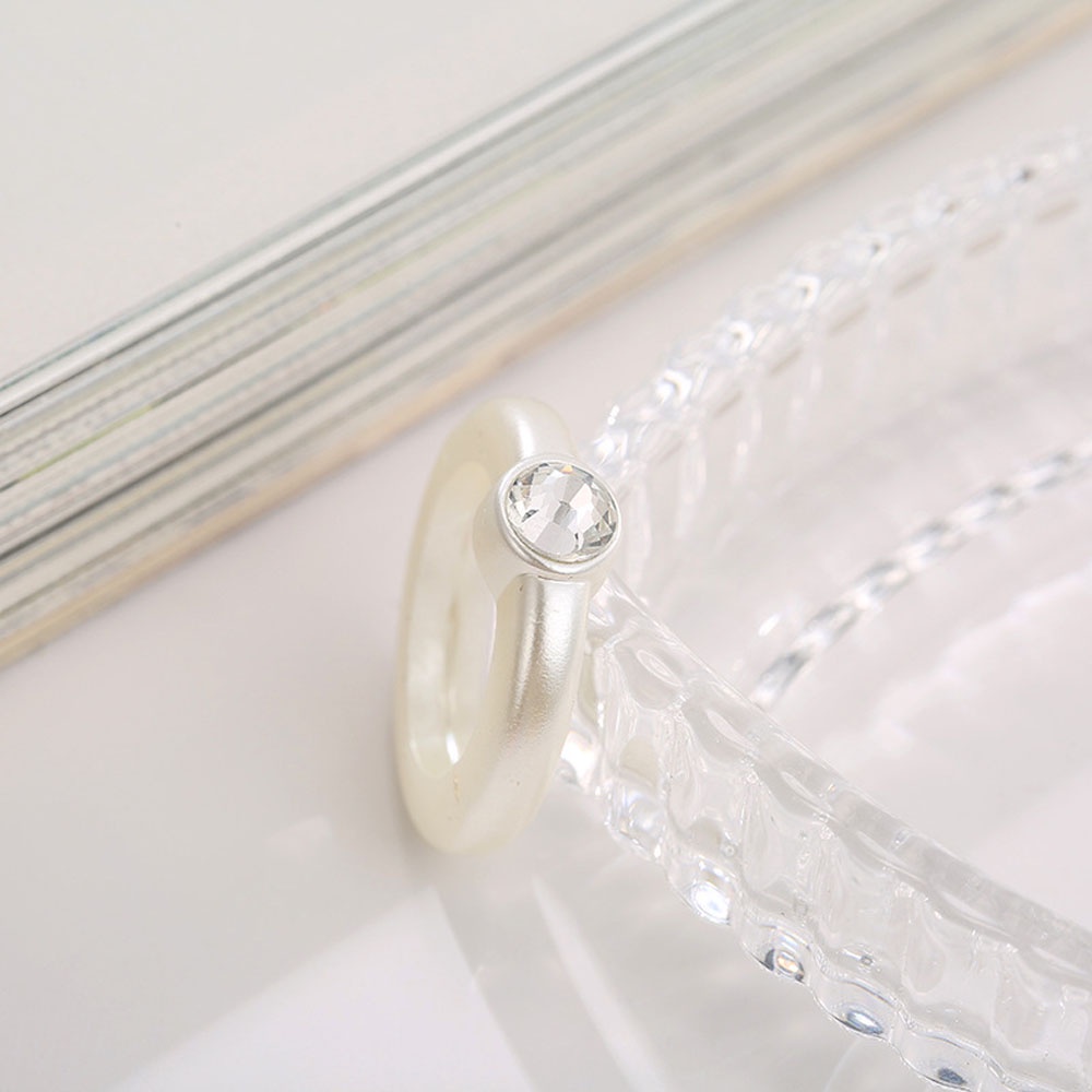 Needway  Gifts Rings Vintage Fashion Jewelry Finger Rings Transparent 2Pcs/Set Korean Geometric Diamond Acrylic Joint Ring/Multicolor