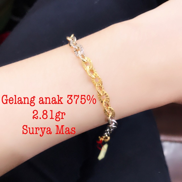 Gelang anak emas 375%
