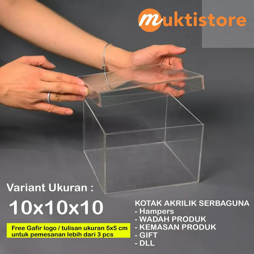 

kotak akrilik box akrilik 2mm 10x10x10 hampers kado gift seserahan