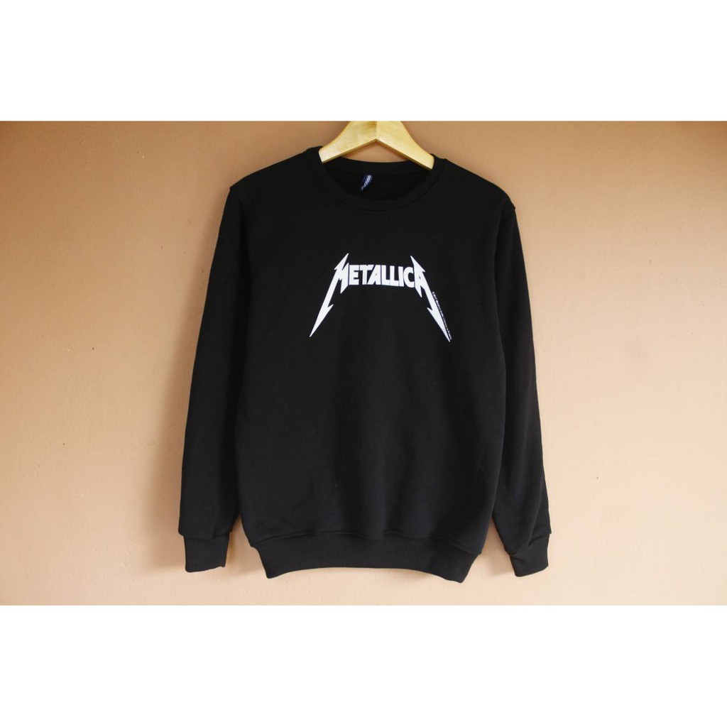 SWEATER H&M ORIGINAL METALLICA BLACK HNM SALE SWEATER H&M WANITA CREWNECK H&M CREWNECK HNM
