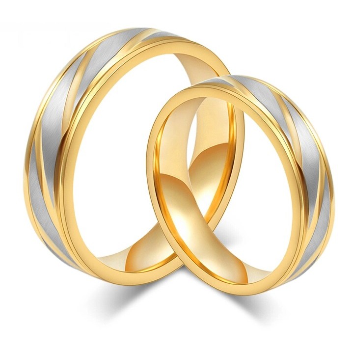 [OBRAL / SALE] Cincin Couple Titanium / Cincin Nikah titanium / Cincin Nikah Couple C015 warna EMAS