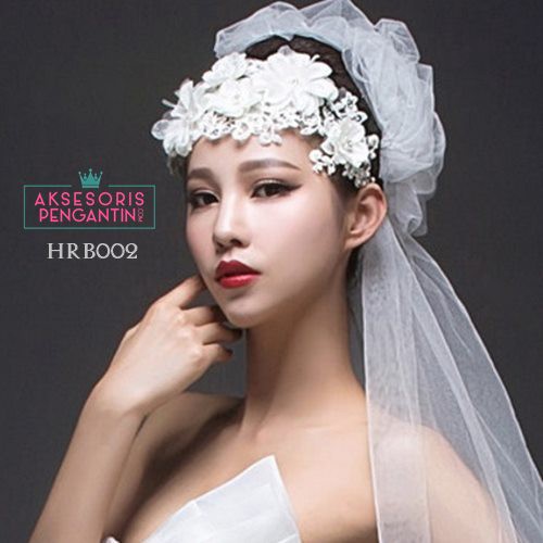 [STOK TERBATAS] HAIRPIECE AKSESORIS WEDDING HEADPIECE PENGANTIN TIARA PUTIH HRB002