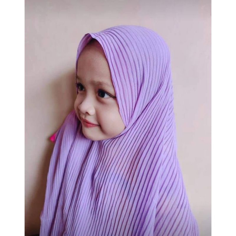 Kerudung Pashmina Plisket anak instant Premium 3th - 6 tahun terbaru | jilbab lucu bayi Perempuan sekolah instan tk 4 - 5 thn | hijab Tanggung baby sd bahan jersey lembut adem |Fashion