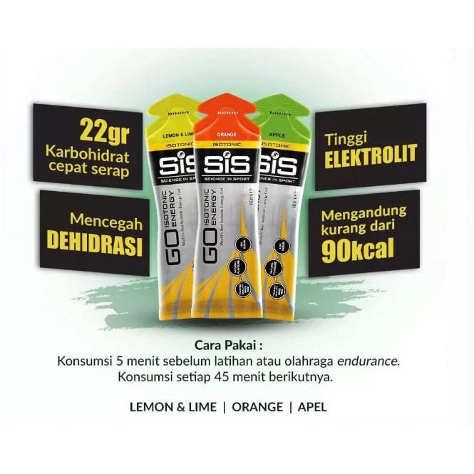 SIS GO Energy Gel Isotonic 60ml 6pcs Minuman Karbo - 1 box 6 sachets