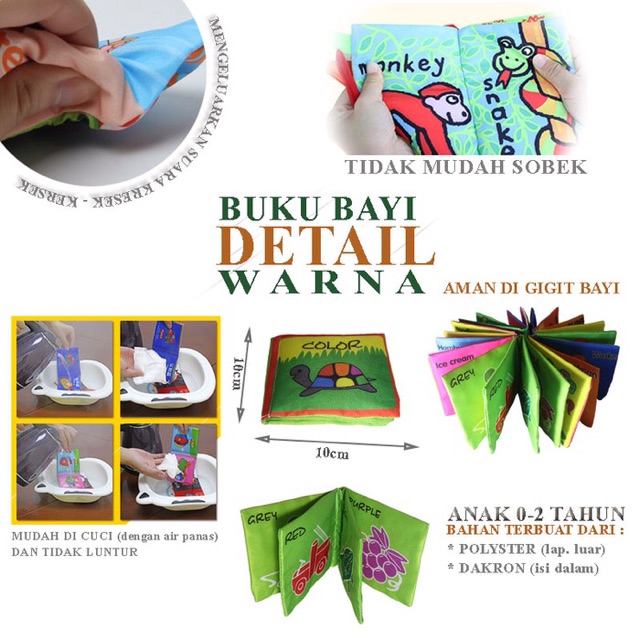 buku bayi kain buku bantal softbook color