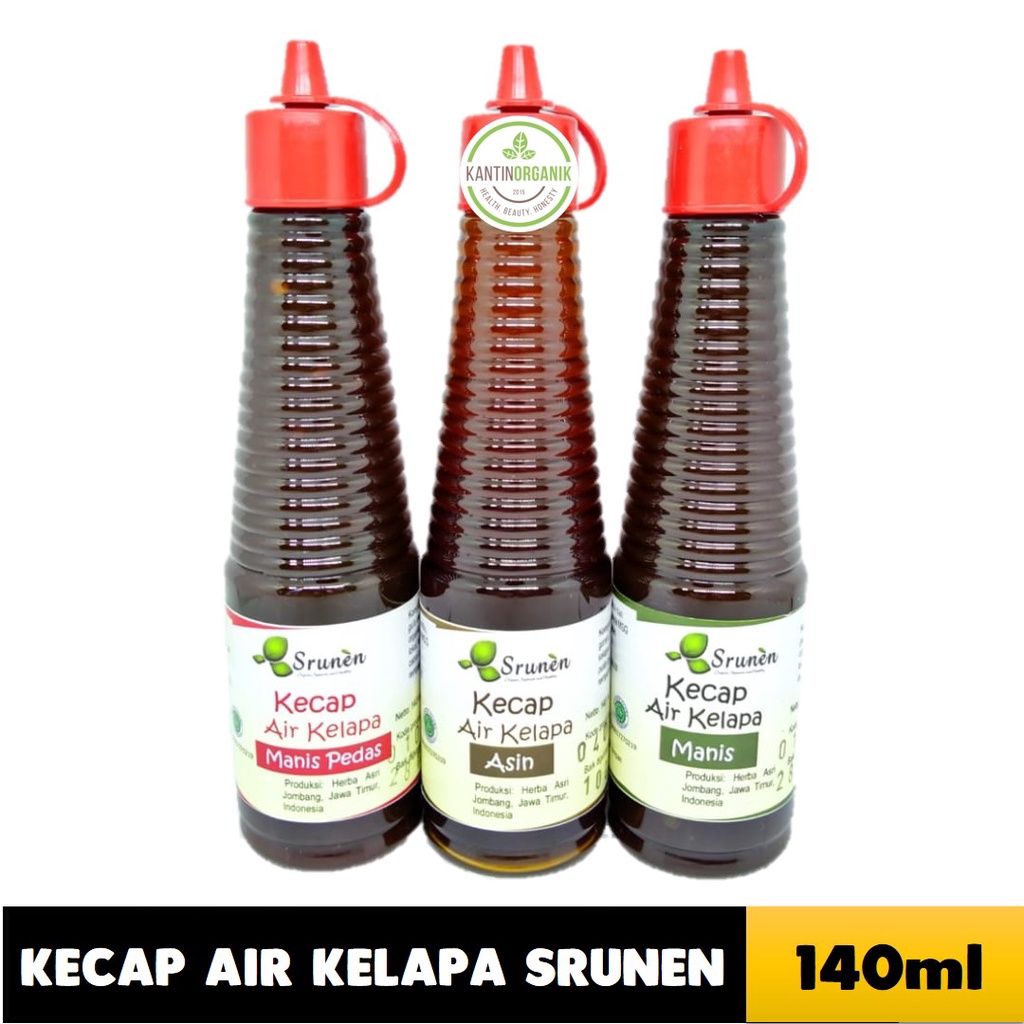 

Kecap Air Kelapa Srunen Manis / Manis Pedas / Asin - Gluten Free - Non MSG 140ml