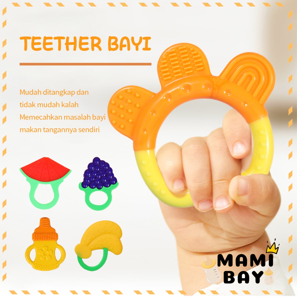 OKEYI Teether untuk bayi mainan gigitan bayi bahan silikon BPA free