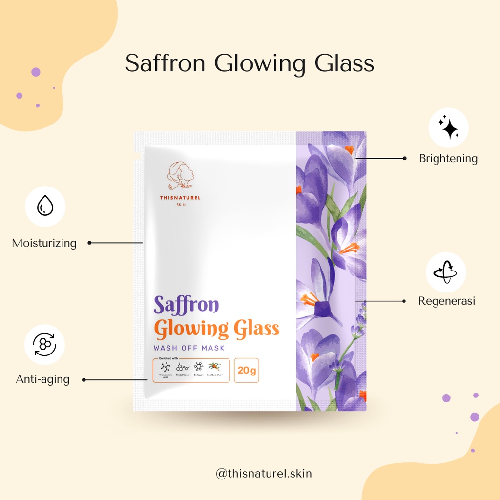 Saffron Glowing Glass Wash Off Mask 20gram - Brightening mask