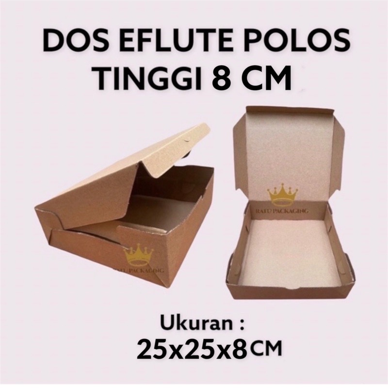 

RATU | Dos EFLUTE TEBAL POLOS 25x8CM Souvenir Hampers Kardus Box Dus Karton Kotak Kue Baju Pakaian