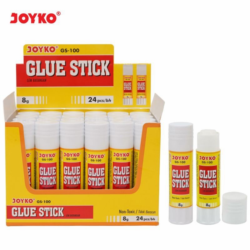 

[1 BOX / 24 PCS] Glue Stick / Lem Batang Joyko GS-100 / 8gr