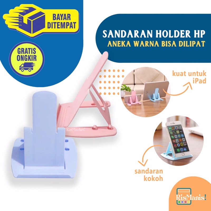 FOLDABLE PHONE HOLDER - Dudukan Lipat Penahan Penyanggah Sandaran Ponsel Tablet iPad Aksesoris HP