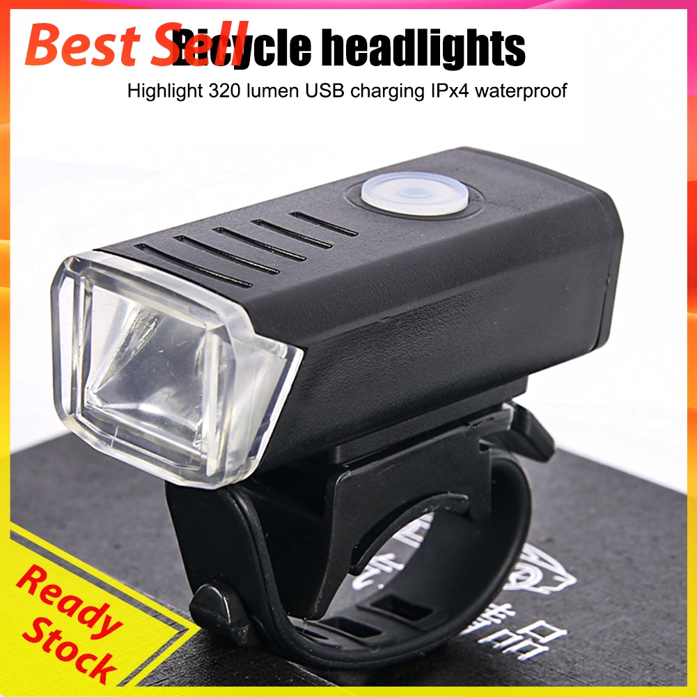 MTB Bike USB Rechargeable Headlight Taillight Set Bicycle Front Back Light