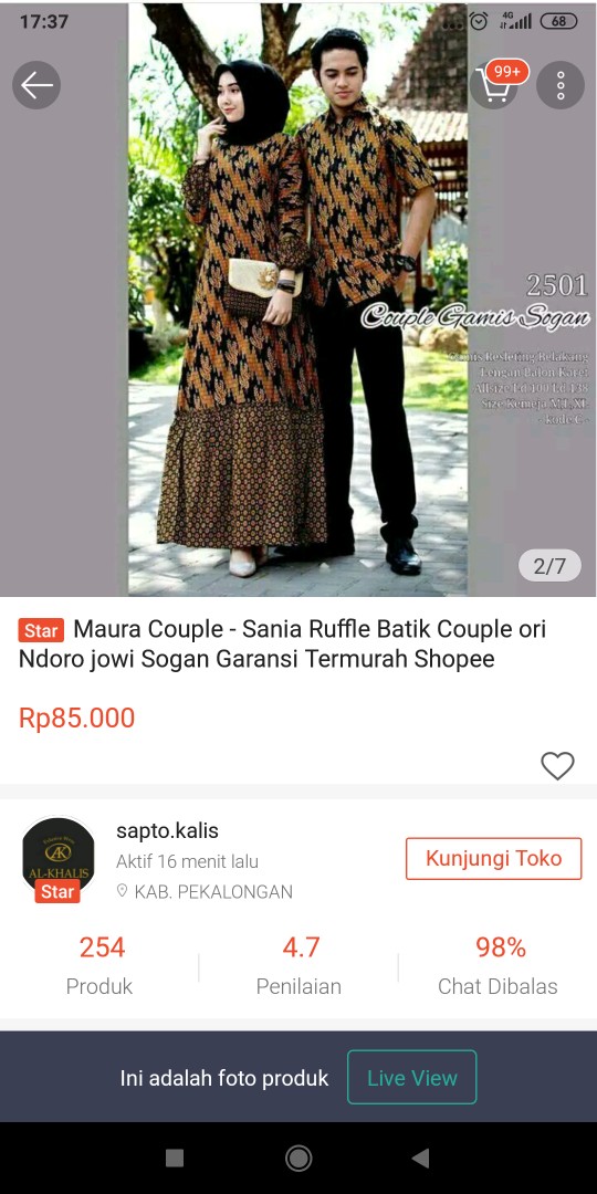 Maura Couple - Sania Ruffle Batik Couple Ori Ndoro Jowi Sogan Garansi Termurah Shopee