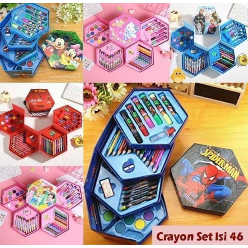 

Crayon set 4 tingkat / krayon pensil warna melukis anak