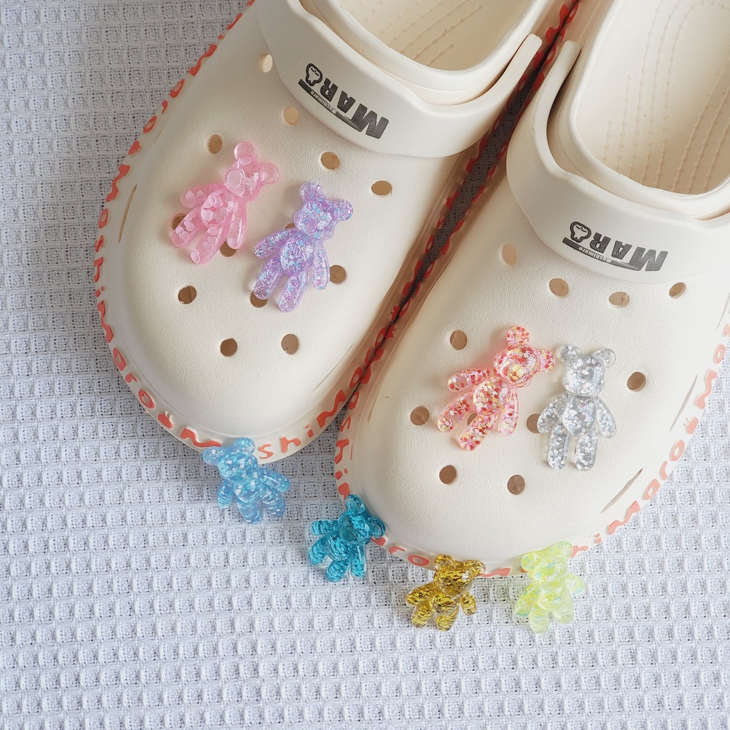 Aksesoris Crocs Wanita Charm Kristal Bentuk Beruang jibbitz crocs Untuk Sepatu