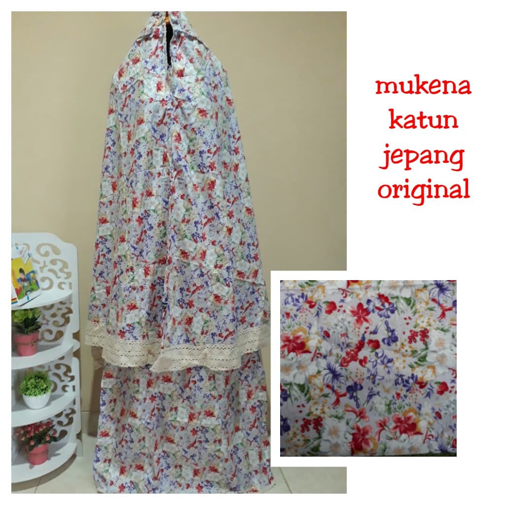 MUKENA KATUN JEPANG ORIGINAL IMPORT RENDA