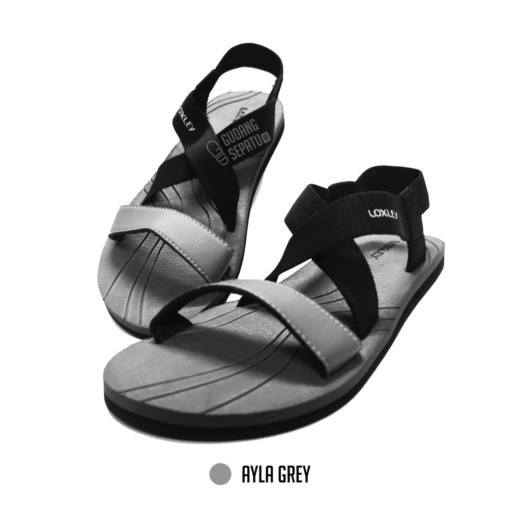 LOXLEY Sandal Gunung Wanita Ayla Sendal Outdoor Cewek Abu &amp; Merah 37-40