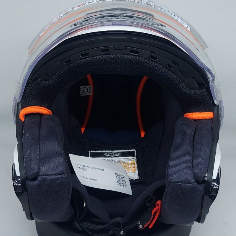 Helm INK DYNAMIC solid polos original putih hitam glossy dop gunmet paket ganteng-2
