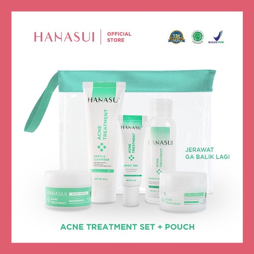 CS1- PAKET Hanasui Acne Treatment Series 5IN1 Free Pouch