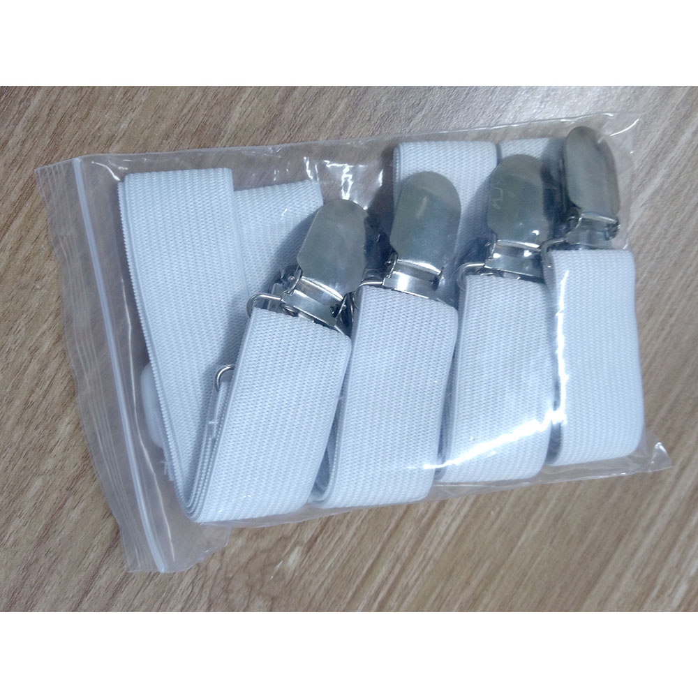 Penjepit Clip Sprei Kasur Elastic Band Holder Gripper 4 PCS - 200TC - White