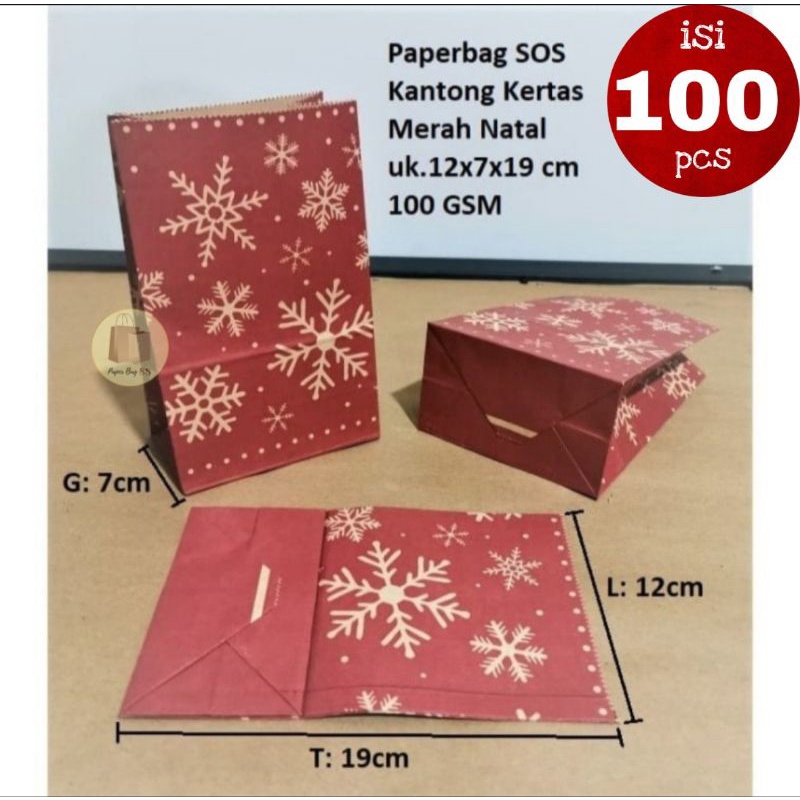 

Kantong Kertas Motif Natal 19x7x12 cm (isi 100 pcs)