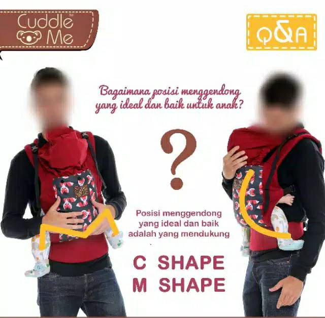 Cuddle ME SSC Gendongan Bayi Lite Carrier Mshape SNI Ergonomis Nyaman