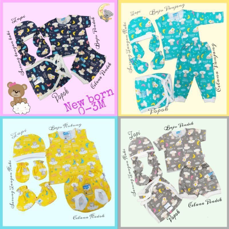 Baju bayi 0 - 3m NASUKA halus isi 3pc / Baju bayi new born / Baju bayi premium