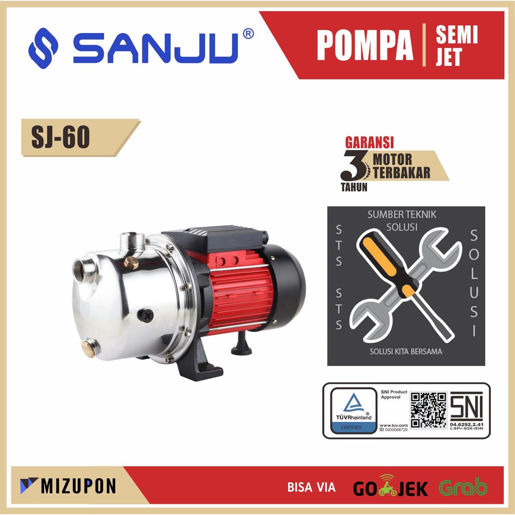 POMPA AIR STAINLESS SANJU SJ-80 ISI ULANG