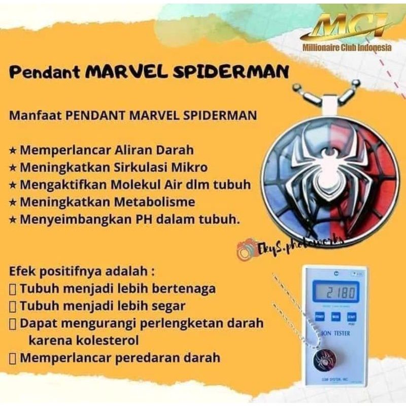 kalung kesehan MCI ✓ Spiderman Marvel Series ✓Original