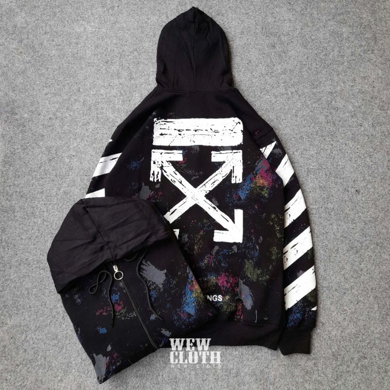 SWEATER JAKET HOODIE OFF WHITE GALAXY FULL TAG&LABEL-6