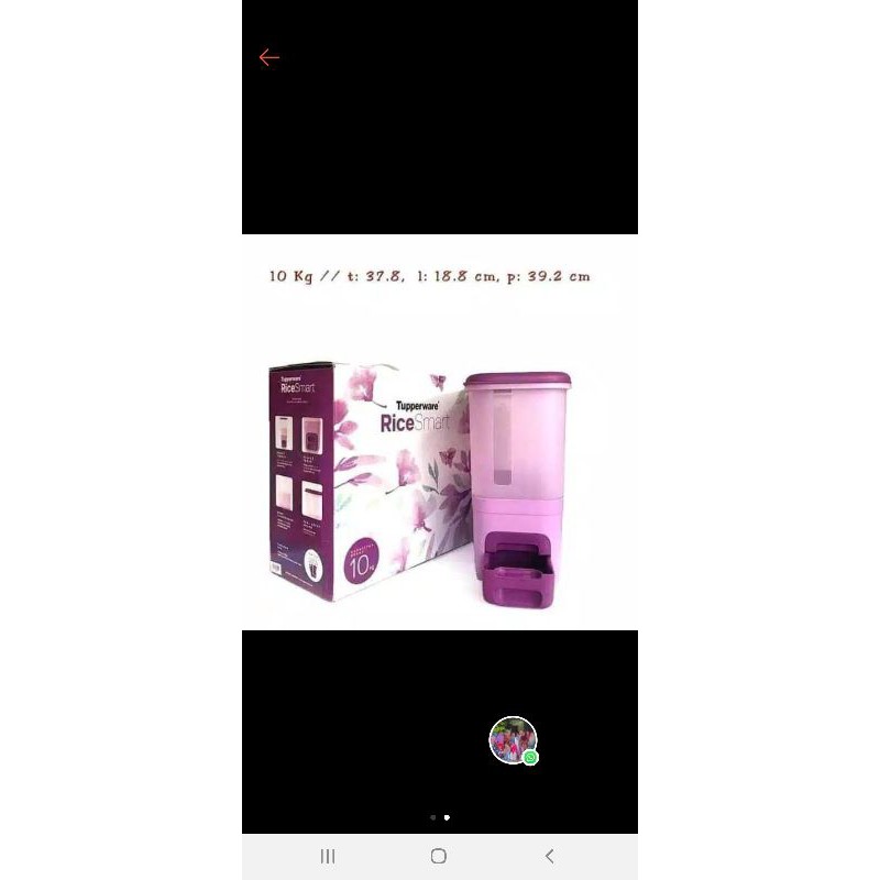 preloved tempat beras tupperware 10 kg