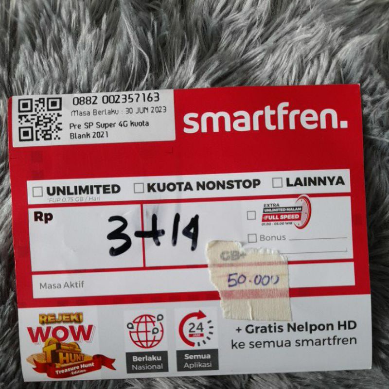 smartfren kuota 3 + 14 Gb