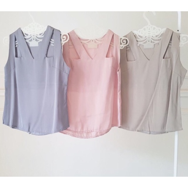 TANKTOP SOFT . TANKTOP PINK ABU KREM SILK . TANKTOP KANTOR