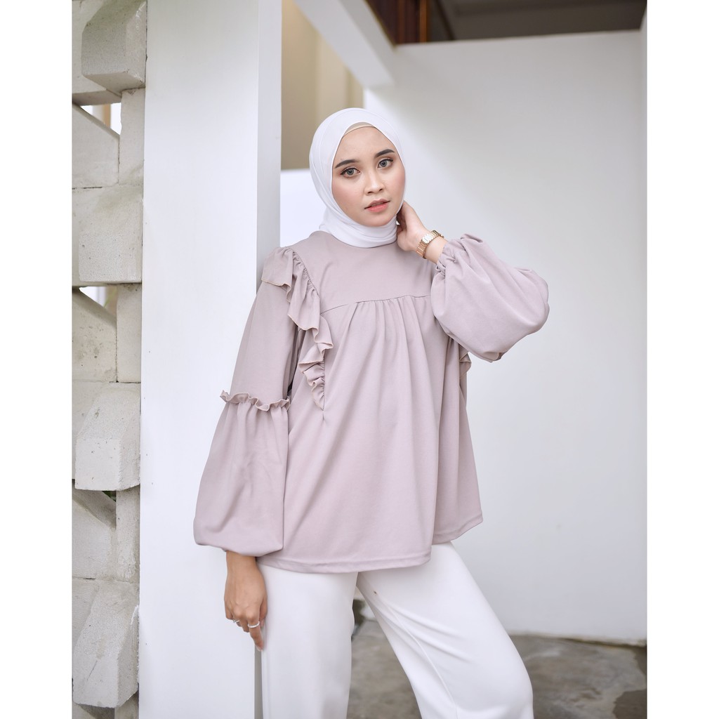 Yola Blouse - atasan lengan balon