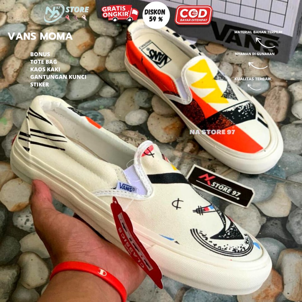 Sepatu Vans Slip-On X Moma / Vans Moma Terlaris Premium Hight Quality / Vans Moma Waffle DT / Vans Import Murah /Vans Moma Black