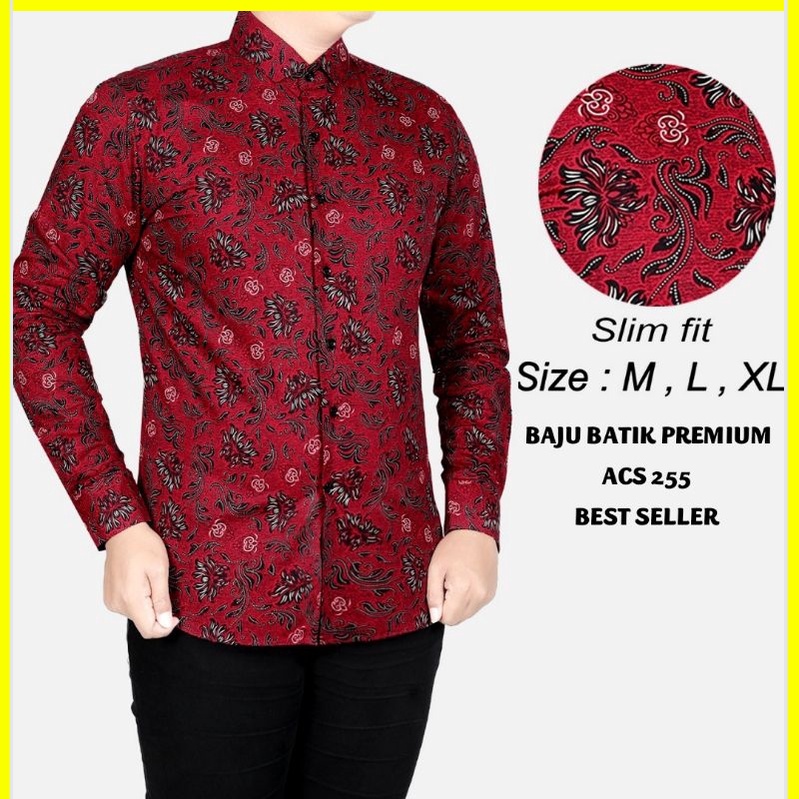 ACS54 KEMEJA BATIK PRIA SLIM FIT BEST SELLER HEM BATIK PRIA SOLO KATUN PREMIUM PREMIUM KEMEJA BLD JAKARTA