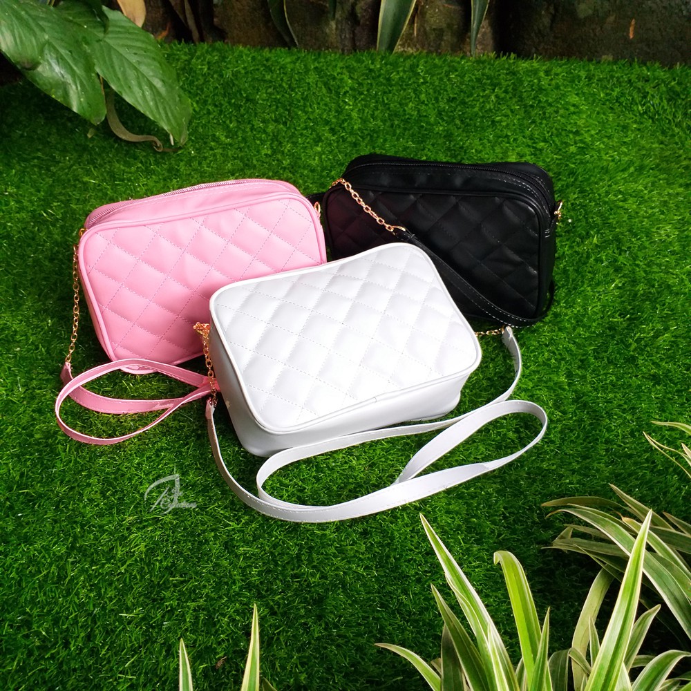 Tas Selempang QUILTED HM Sling Bag Wanita Motif Jait-jait