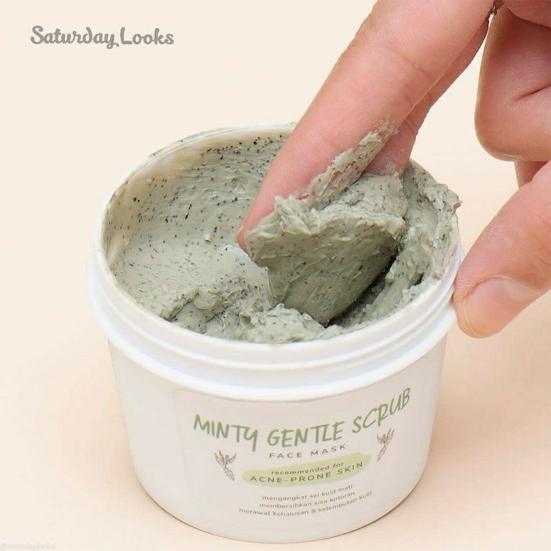 (BPOM) SATURDAY LOOKS Minty Gentle Scrub Face Mask 125gr / SATURDAY LOOKS Minty Clay Mask Face Mask