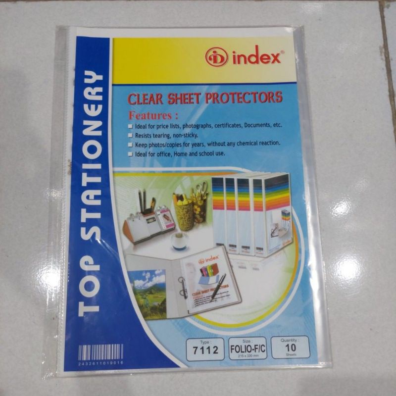 

PP Pocket Index Folio Isi 10 / Sheet Protector F4 Index