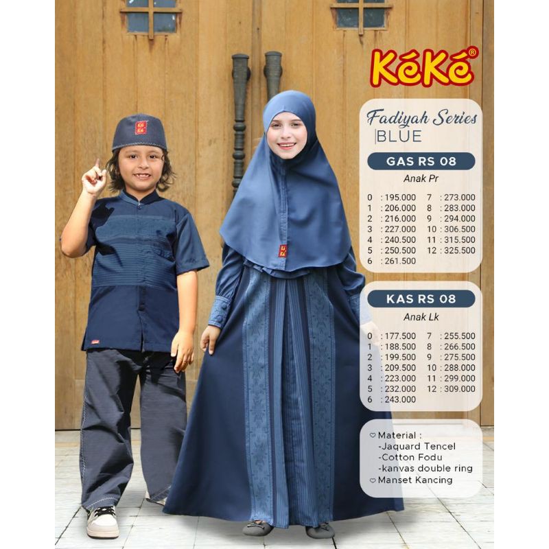 Koko Anak Terbaru Keke Fadiyah KPSR K 09 Blue Size 8 & 10