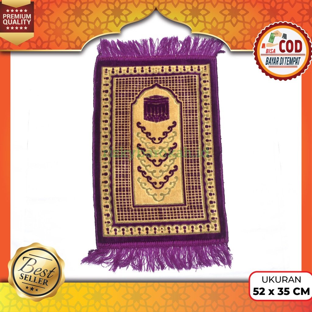 Sajadah Bulu Turki Turkey Turkiye Kecil Murah / Sajadah Beludru Muka Mini Untuk Sholat ukuran 35 x 55 cm / Sajadah Anak Dewasa Remaja Orang Tua / Oleh Oleh Haji dan Umroh Umrah / Sajadah Travel-5