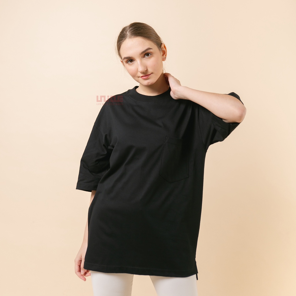 UNIQUE - (Pocket Series) Kaos Oversize Pocket Jet Black