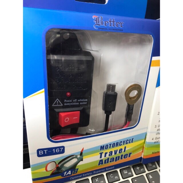 CHARGER CASAN MOTOR MURAH BETTER BT-167 /  BT-189 CHARGE CHAGER HP DI MOTOR BUAT GO-JEK GRAB